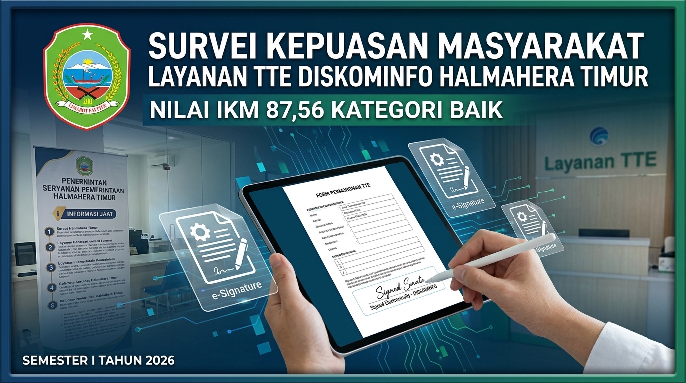 Diskominfo Halmahera Timur Rilis Hasil Survei Kepuasan Masyarakat (SKM) Layanan TTE Semester I Tahun 2026: Raih Nilai 87,56 dengan Kategori "Baik"